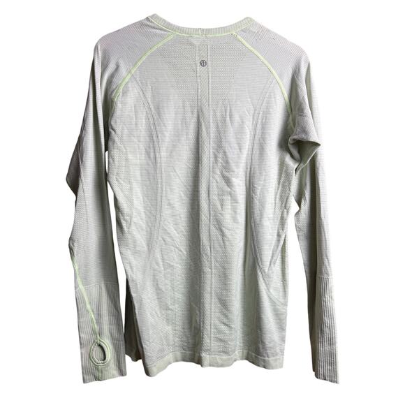 Lululemon Women Sz L Gray Swiftly Tech Long Sleeve Crew Neck Top Thumbholes - Picture 2 of 7